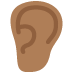 👂🏾 ear: medium-dark skin tone display on Twitter